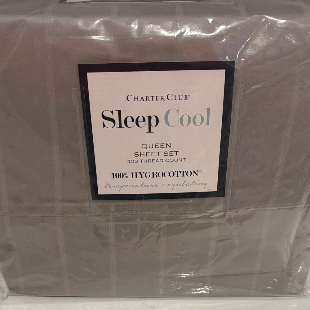 Charter Club Sleep Cool Queen Sheet Set in Taupe
